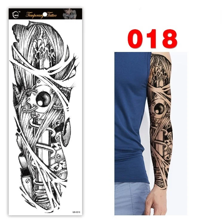 Full Arm Series Temporary Tattoo Full Arm Tattoo Sticker Lasting Waterproof Sweat Flower Arm Full Arm Tattoo Big Picture Sticker