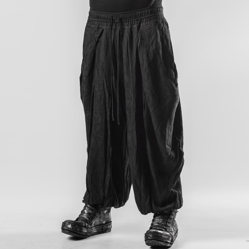 Men's Loose Cotton Draped Trousers