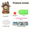 (US Local)Acrylic Special Shaped Wooden Hut FlowersHut 5D Diamond Painting Clock Art Cra