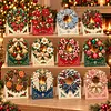 12Pcs DIY Pearl Diamond Painting Christmas Cards, 3D Greeting Card Craft Kits with Resin Pearls, Handmade Holiday Cards for Adults, Christmas Gifts & Decorations