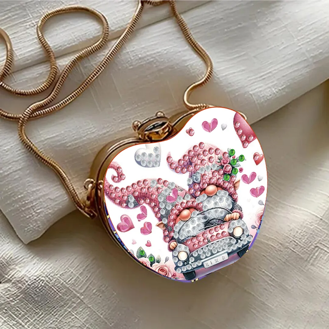 Two Goblins DIY Acrylic Love Art Diamond Painting Coin Purse w/ Chain for Women