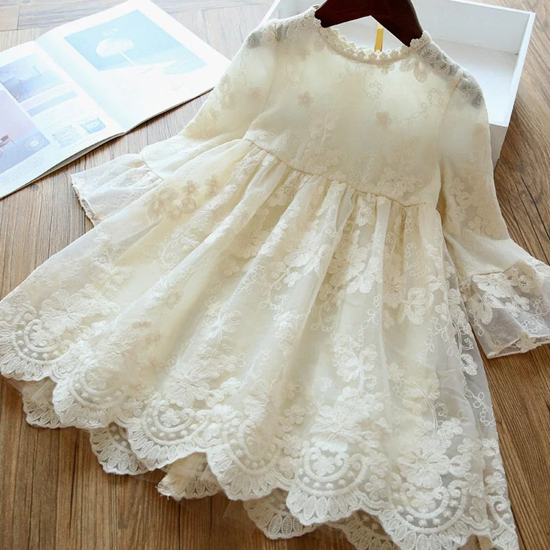 Lace Princess Dress Summer Girls Clothes 3 5 8 Years Kids Dresses for Girls Polka Dot Flower Wedding Evening Children Clothing