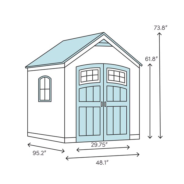 SideMate 4 ft. W x 8 ft. D Plastic Lean-To Storage Shed