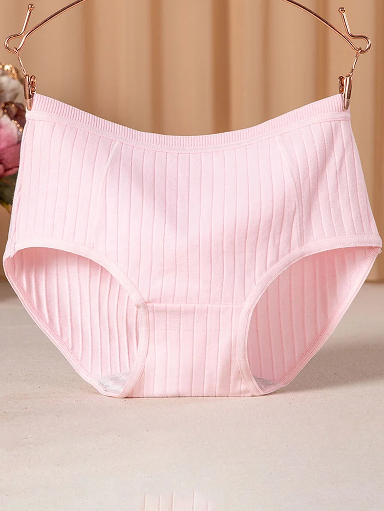 Seamless Thread Cotton Mid Waist Breathable Panty