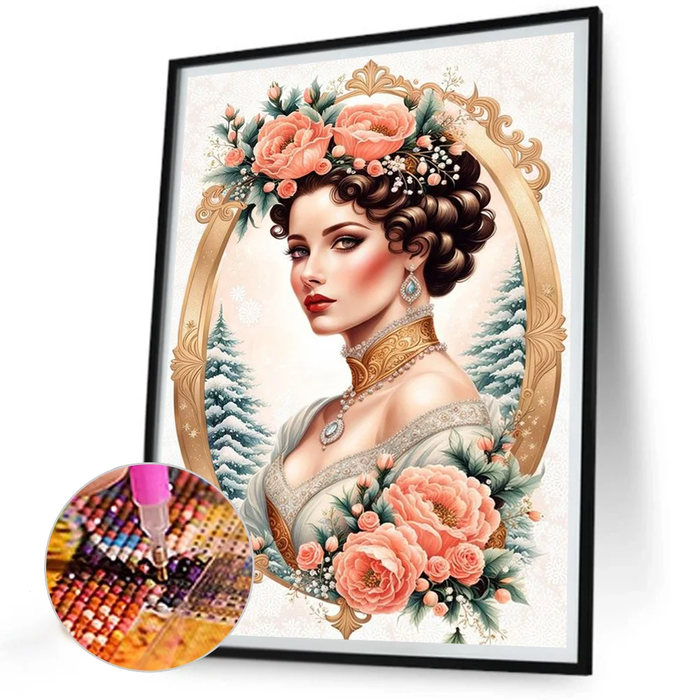 Full Round Diamond Painting 30*40cm - Noblewoman