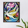 Diamond Painting -DIY Round Partial AB Drill Animal Stained Glass（45x55cm）