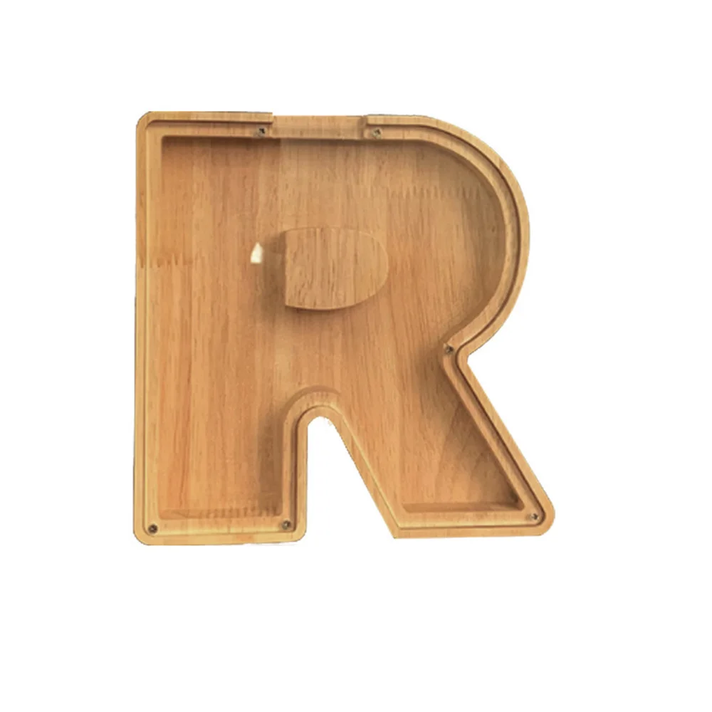 Purexcellent&trade; Wooden creative English letters transparent money jar
