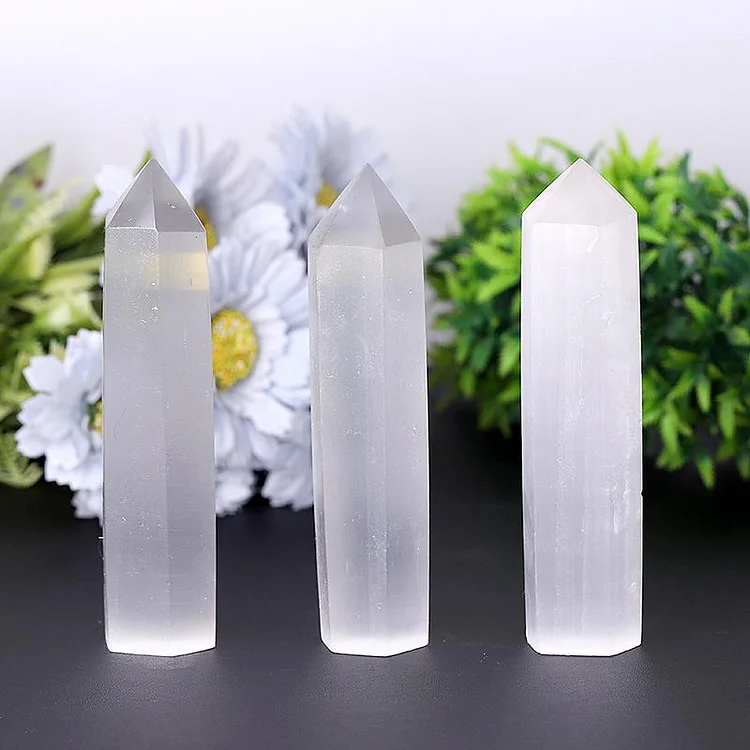 High Quality Selenite Points Healing Crystal Towers Points Bulk