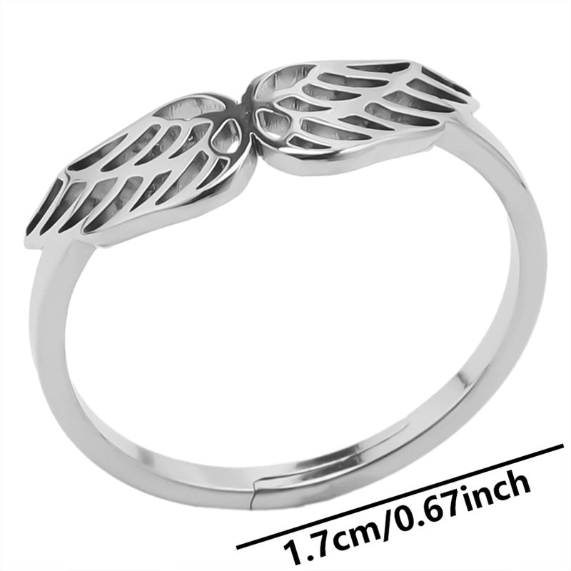 Basic Wings 304 Stainless Steel 18K Gold Plated Open Rings