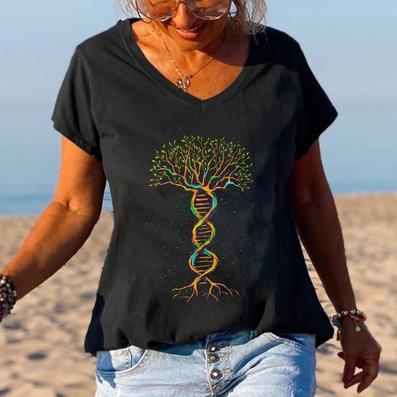 Tree of Life Print Women's Casual T-shirt