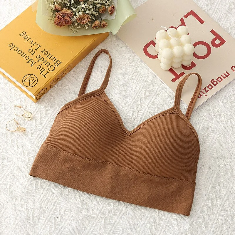 Women Crop Top Female Tube Top Wire Free Seamless Underwear Cropped Back Sexy Lingerie Sports Tank Tops Solid 6 Colors New