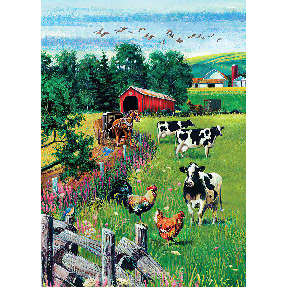 

Farm Cow - Round Drill Diamond Painting - 30*40CM, 501 Original