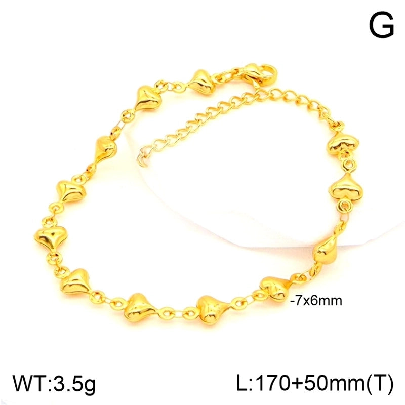 Elegant Minimalist Cross Star Heart Shape 201 Stainless Steel 302 Stainless Steel 304 Stainless Steel Bracelets In Bulk