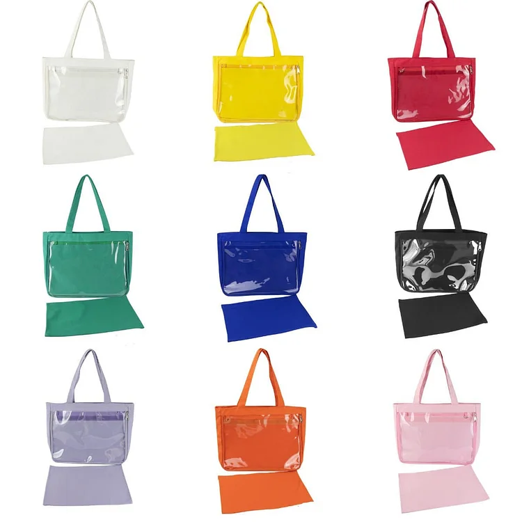 9 Colors Lovely Transparent Canvas Handbag/Shoulder Bag SP14303