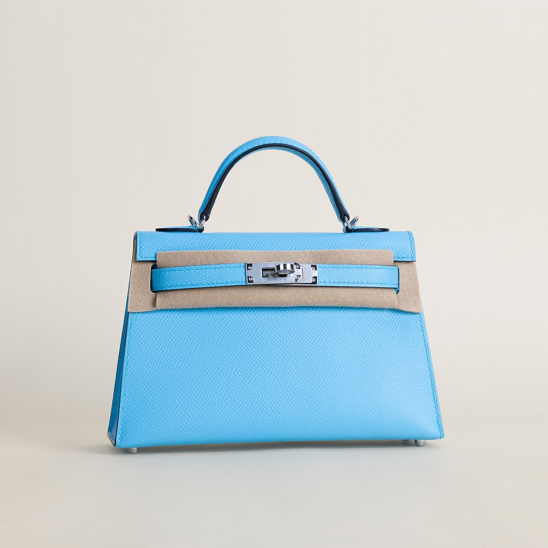 Mini Kelly II Epsom  7N Celeste PHW