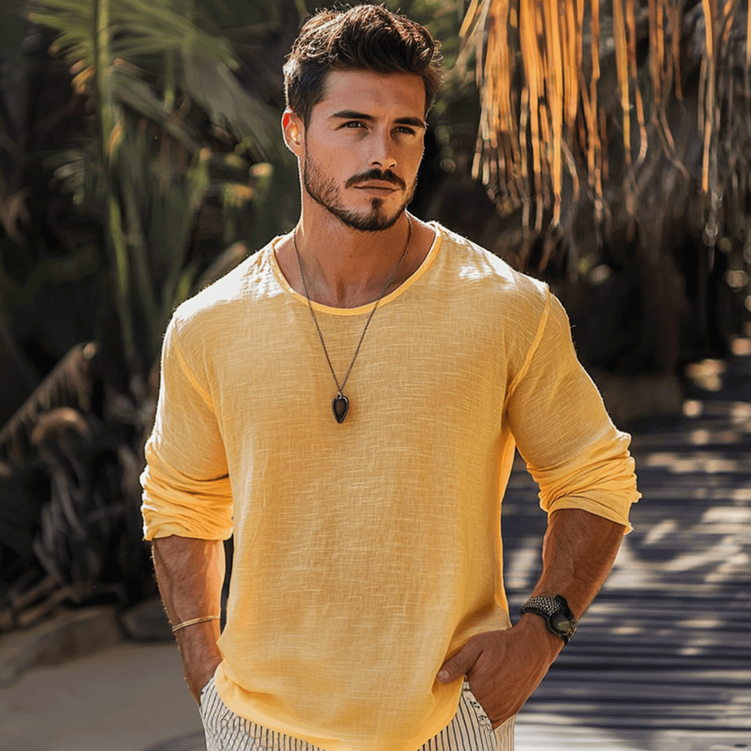 Men's Breathable Linen Shirt-inspireuse