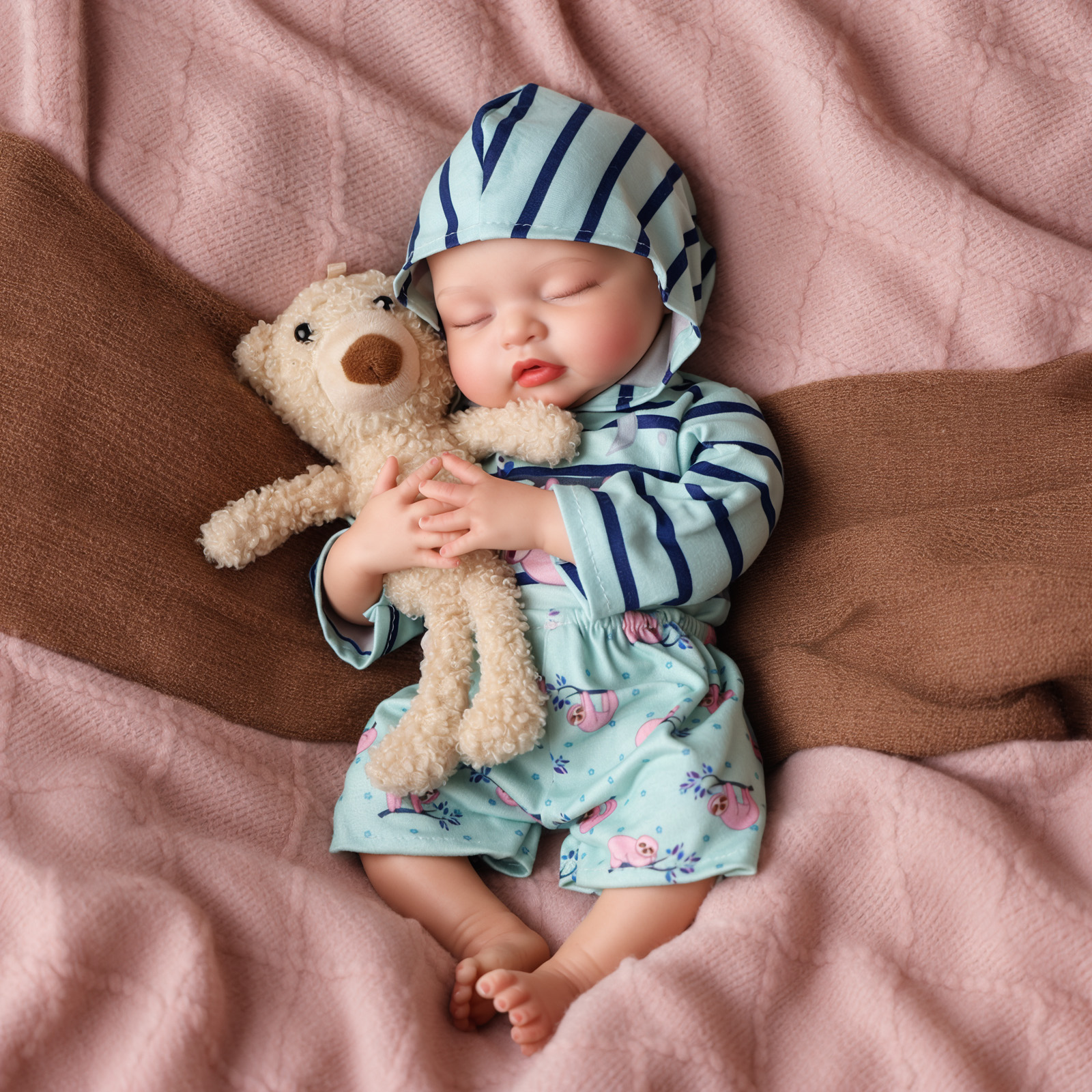 Babeside Nancy 16' Realistic Silicone Sleeping Baby Little Infant Boy Retaining Pacifier