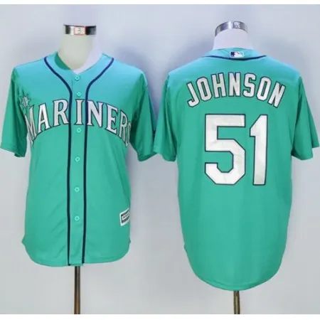 Mariners #51 Randy Johnson Green New Cool Base Stitched MLB Jersey