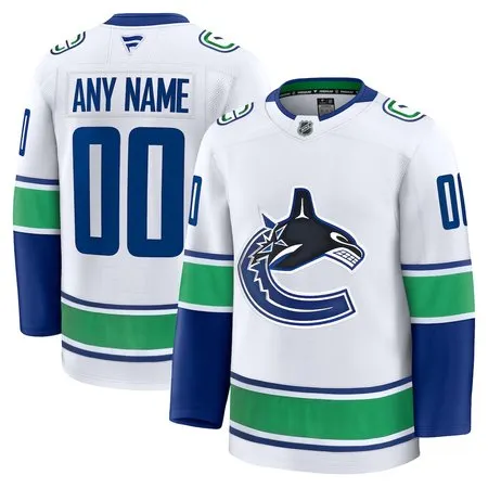 Youth Vancouver Canucks  White Away Custom Jersey
