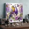 Framed Diamond Painting - Full Round Drill - Flowers and Birds (25x25cm)