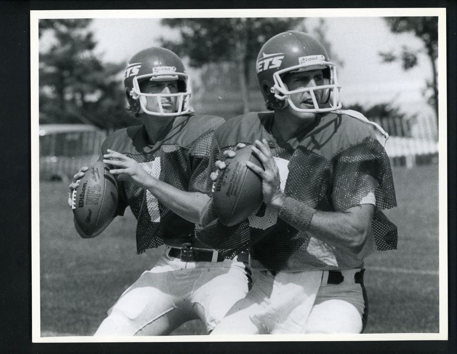 Ken O'Brien & Pat Ryan 1984 Press Original Photo Poster painting by Bob Olen New York Jets