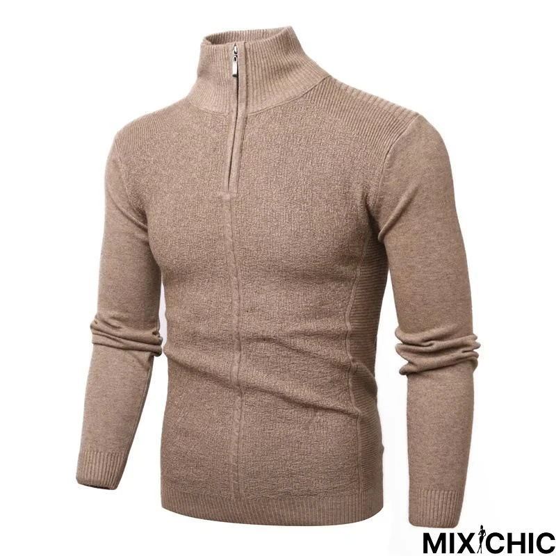 Men's Loose Thickened Collar Cardigan Zipper Sweater