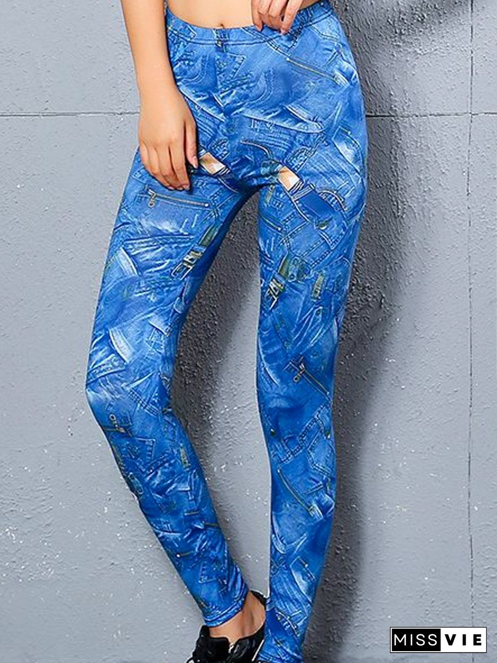 Women Abstract Sports Autumn Polyester Natural High Elasticity Daily Long Legging Leggings