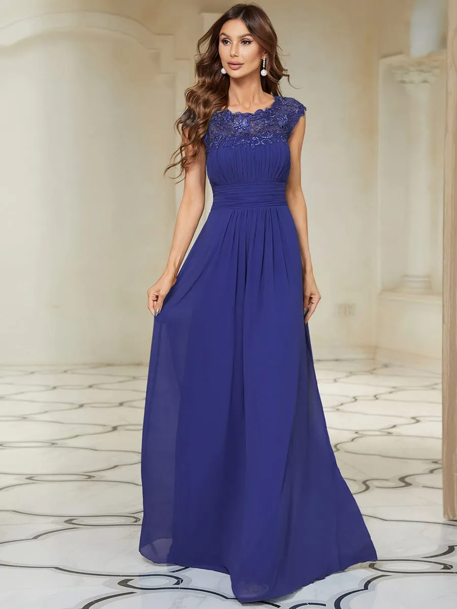 Sophisticated Lace Detail Evening Gown