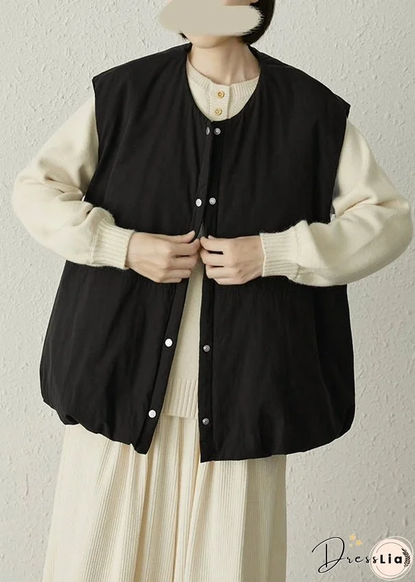 Vintage Brick Red Oversized Pockets Fine Cotton Filled Puffers Vests Winter