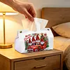 Gnome Christmas Truck DIY PULeather Diamond Painting Tissue Box for Adults Beginners Large Size Diamond Art Paper Storage Holder for Living Room Bathroom Table Decor