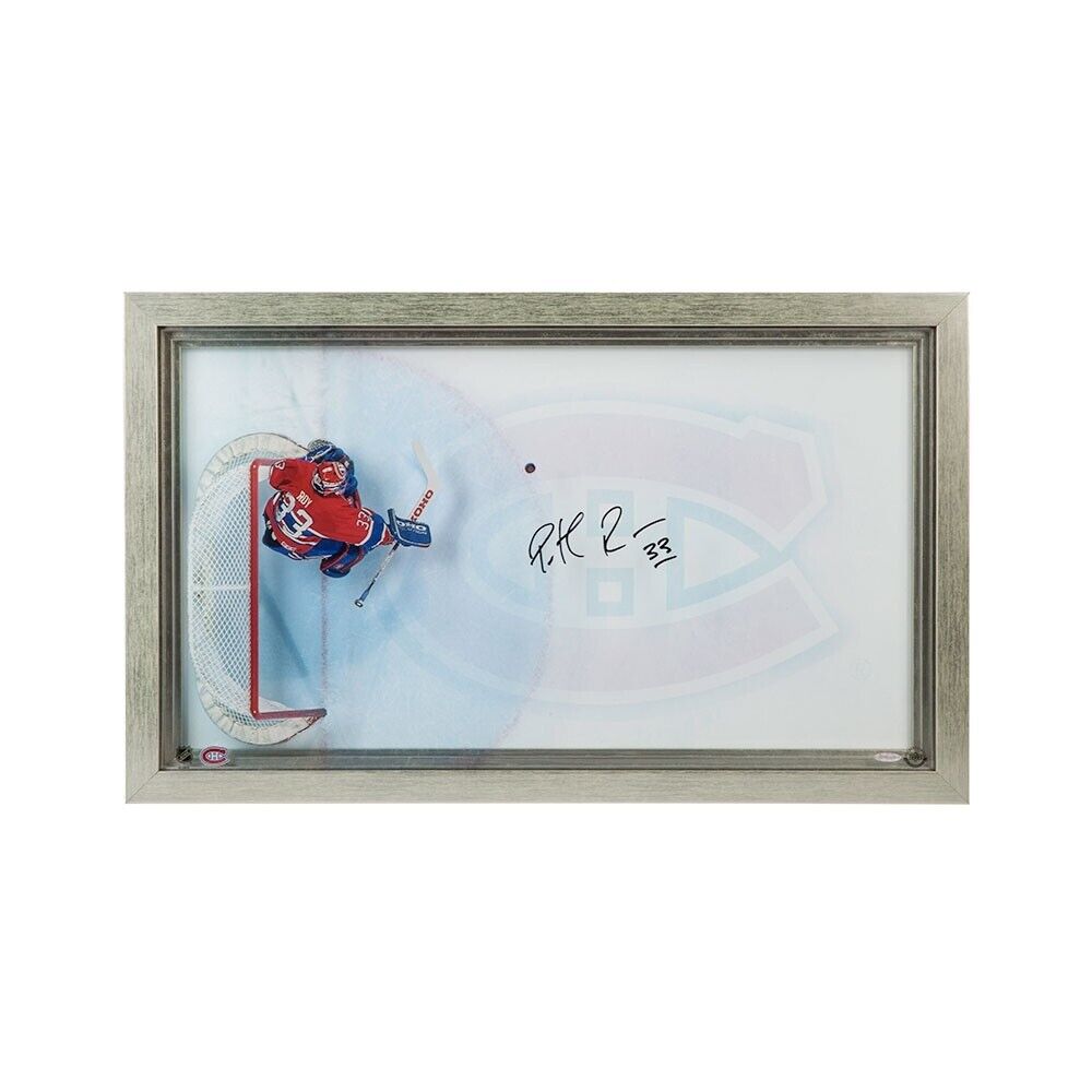 Patrick Roy Autograph 17X29 Acrylic Framed Photo Poster painting Great From Above Canadiens UDA
