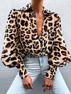 Floral-Print Puff Sleeves Blouses Shirt Tops
