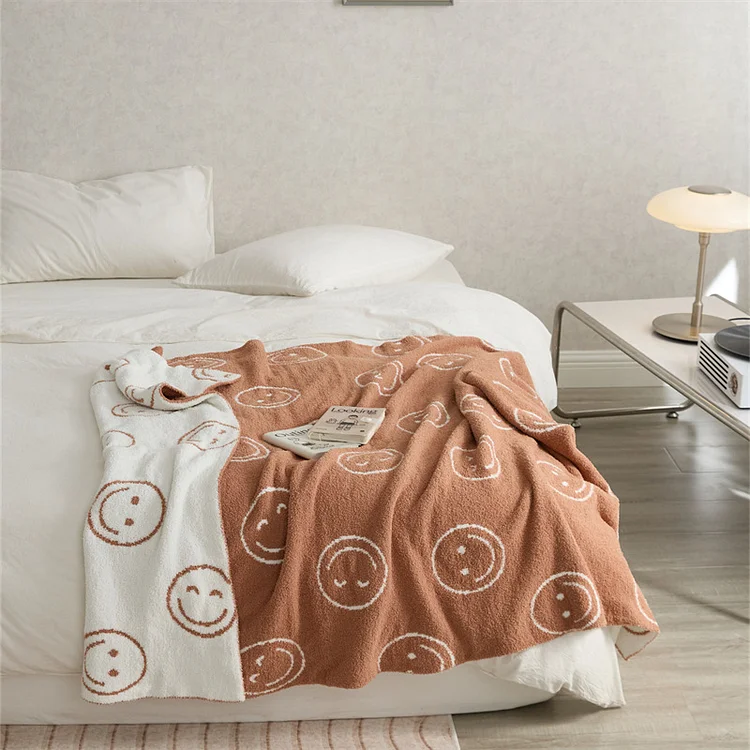Simple Knit Smiley Blanket