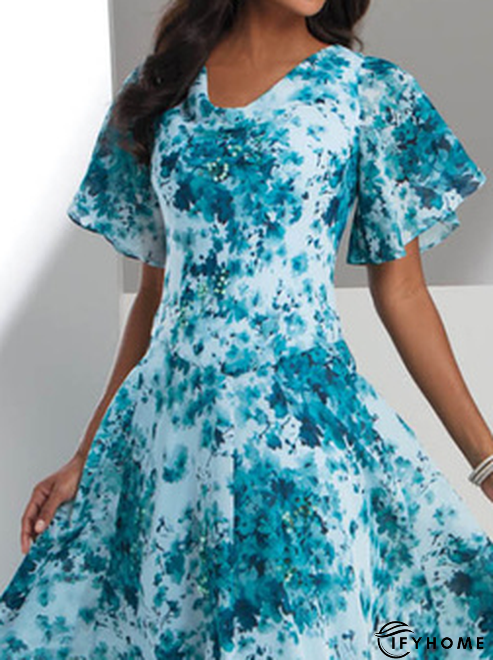 Loose Crew Neck Vacation Abstract Dress | IFYHOME