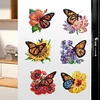 6pcs/set DIY Diamond Painting Fridge Magnetic Sticker Kits(Flower Butterfly)
