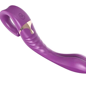 Handheld Clitoral & G-Spot Stimulator Dildo Vibrator with 10 Vibration Frequencies Body Safe Silicone