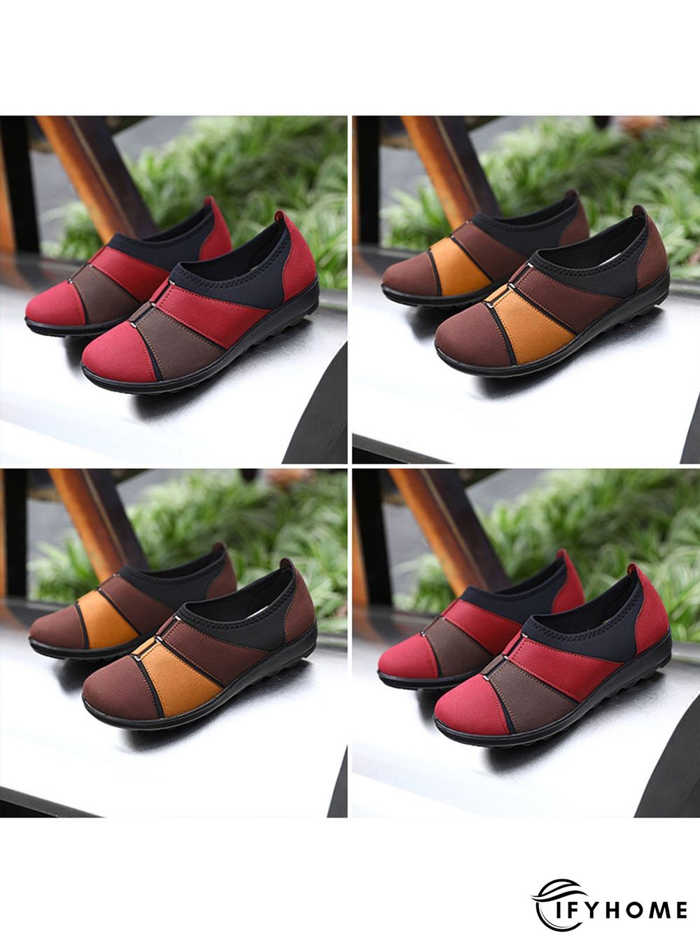 Breathable Color Contrast Stitching Walking Shoes | IFYHOME