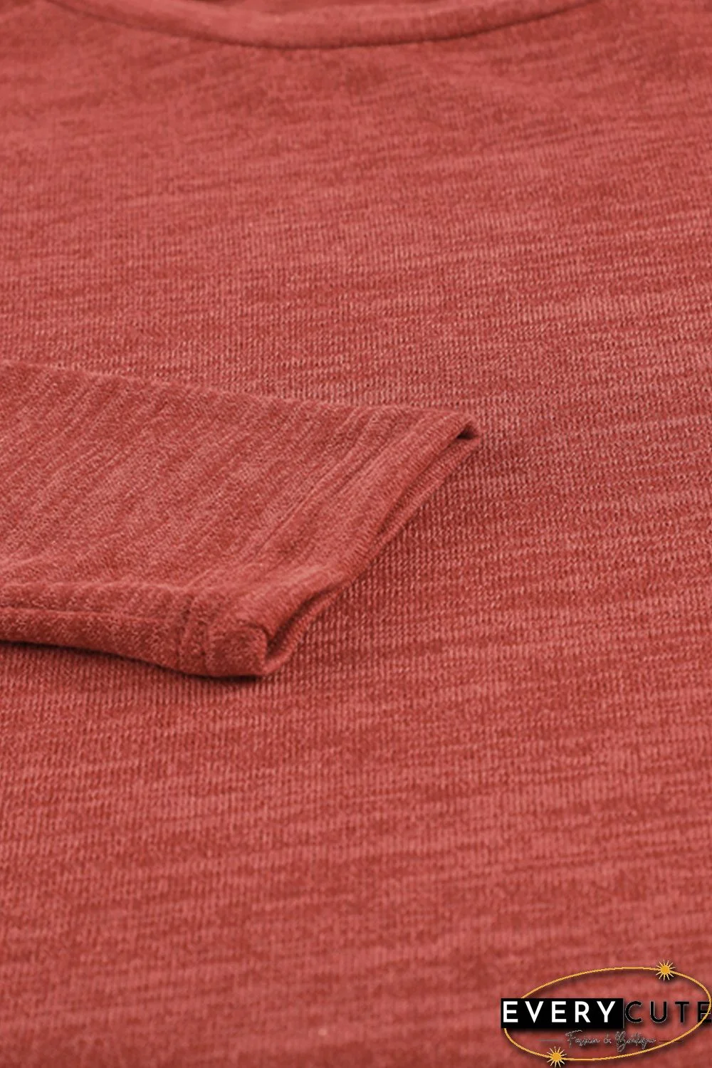 Solid Long Sleeve Top and Plaid Pants Loungewear