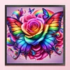 Colorful Butterfly And Roses-11CT Stamped Cross Stitch 45*45cm/17.72*17.72in tapestrymarket