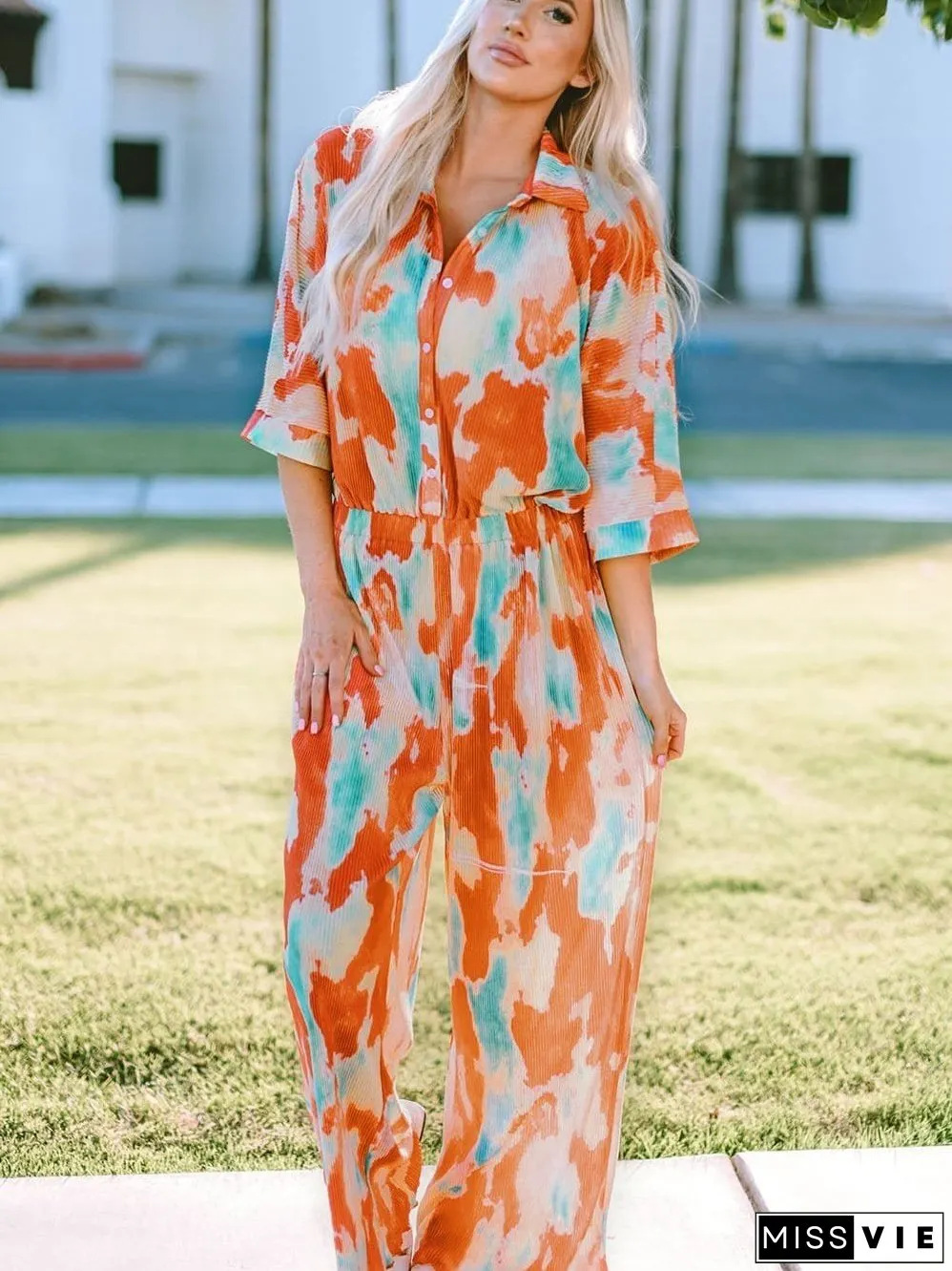 Casual Multicolor Printed Button Shirt Dress