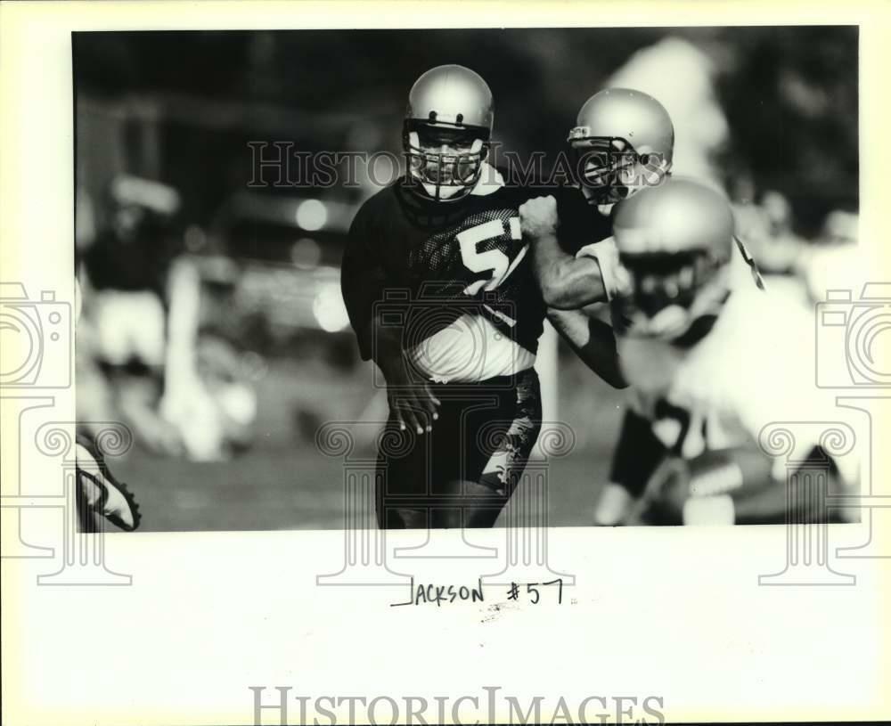 Press Photo Poster painting Football player Jackson in action - nos17046