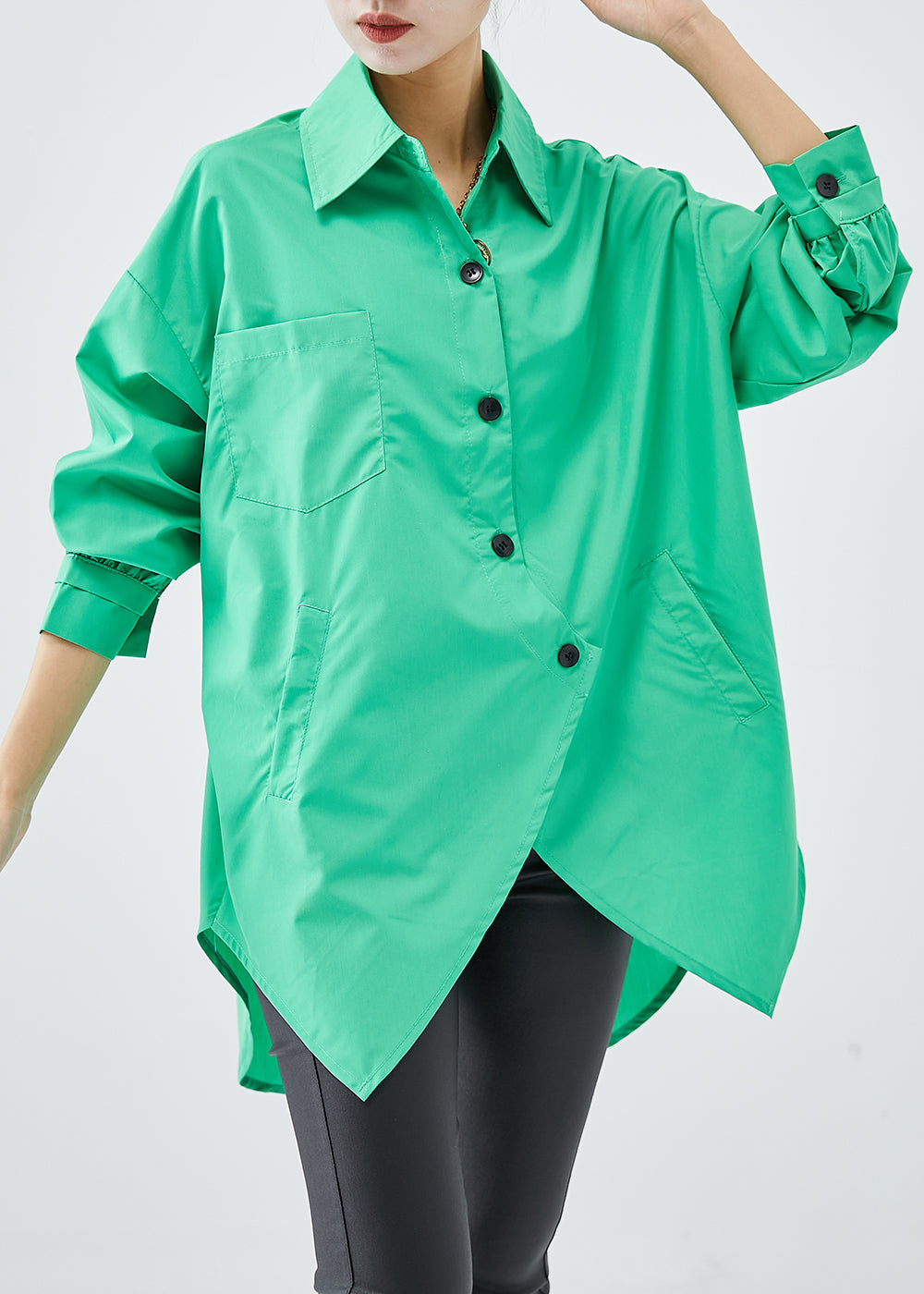 Green Printed Cotton Blouse