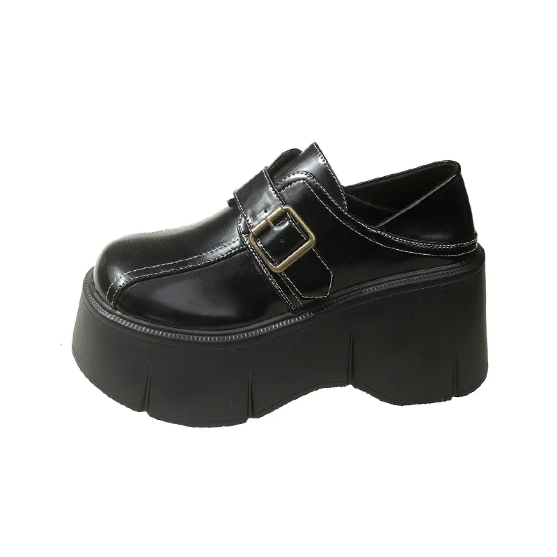 Tanguoant Tanguoant Leather Shoes 2024 Spring And Autumn New Metal Belt Buckle Waterproof Platform Platform With Mary Jane Love Single Shoes Women