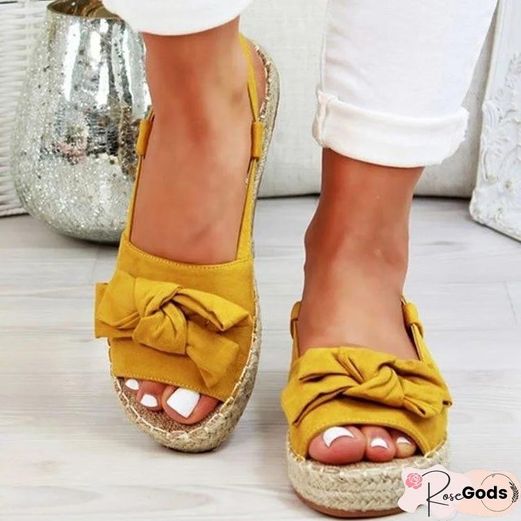 Women's Platform Sandals Summer Peep Bow Casual Sandal Shoes