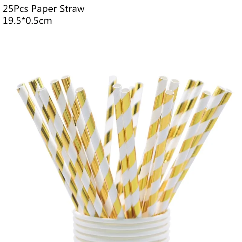 Gold Dot Disposable Tableware Set Paper Plates Paper Cups Straws Birthday Party Decorations Kids Adult Wedding Party Supplies