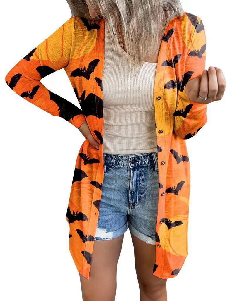 Pumpkin Face Halloween Cardigan