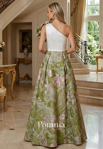 one shoulder empire waist dress Romantic Asymmetric One Shoulder Side Split A-Line Tulle Dress with La