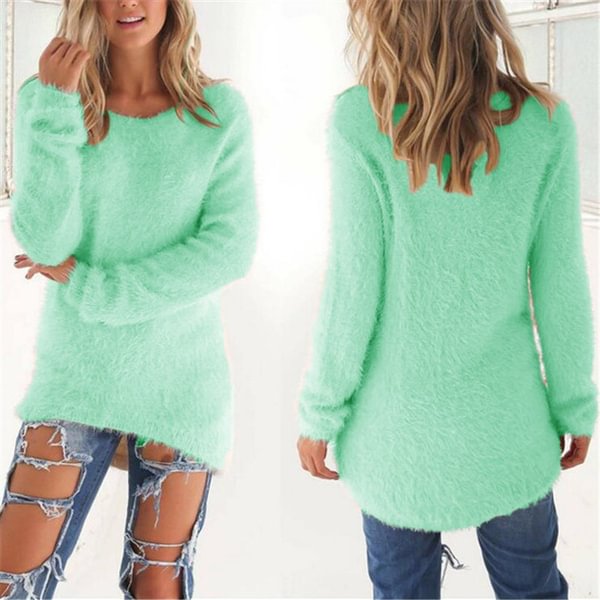 NEW Autumn And Winter Fashion Women's Clothing Plus Size Long Sleeve Knitted Sweaters Solid Color Pullover Tops - Shop Trendy Women's Clothing | LoverChic
