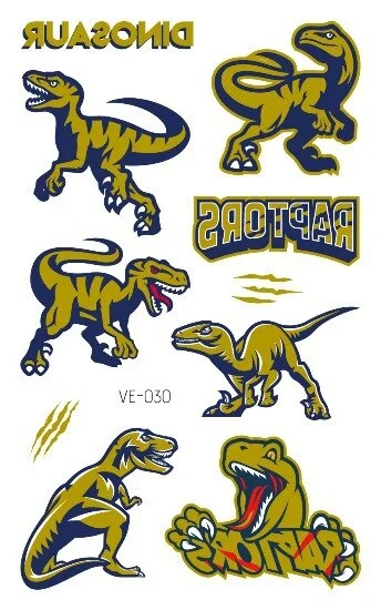 24 kinds Cartoon Dinosaur Bronzing Tattoo Sticker Child Temporary Stickers Body Tatoo for Kids Cute Waterproof Temporary Tattoos