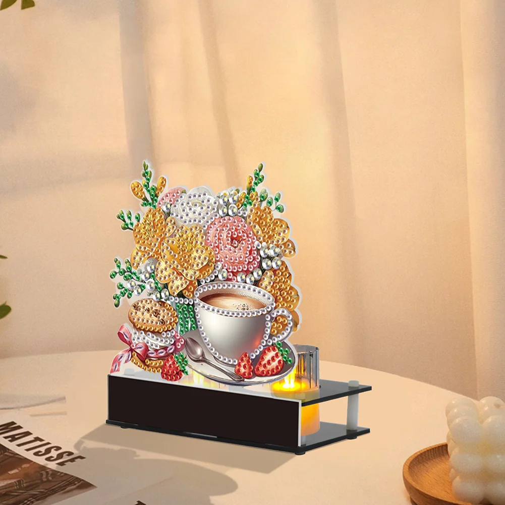 DIY Coffee Diamond Painting Candle Holder Ornaments Aromatherapy Candle Holder